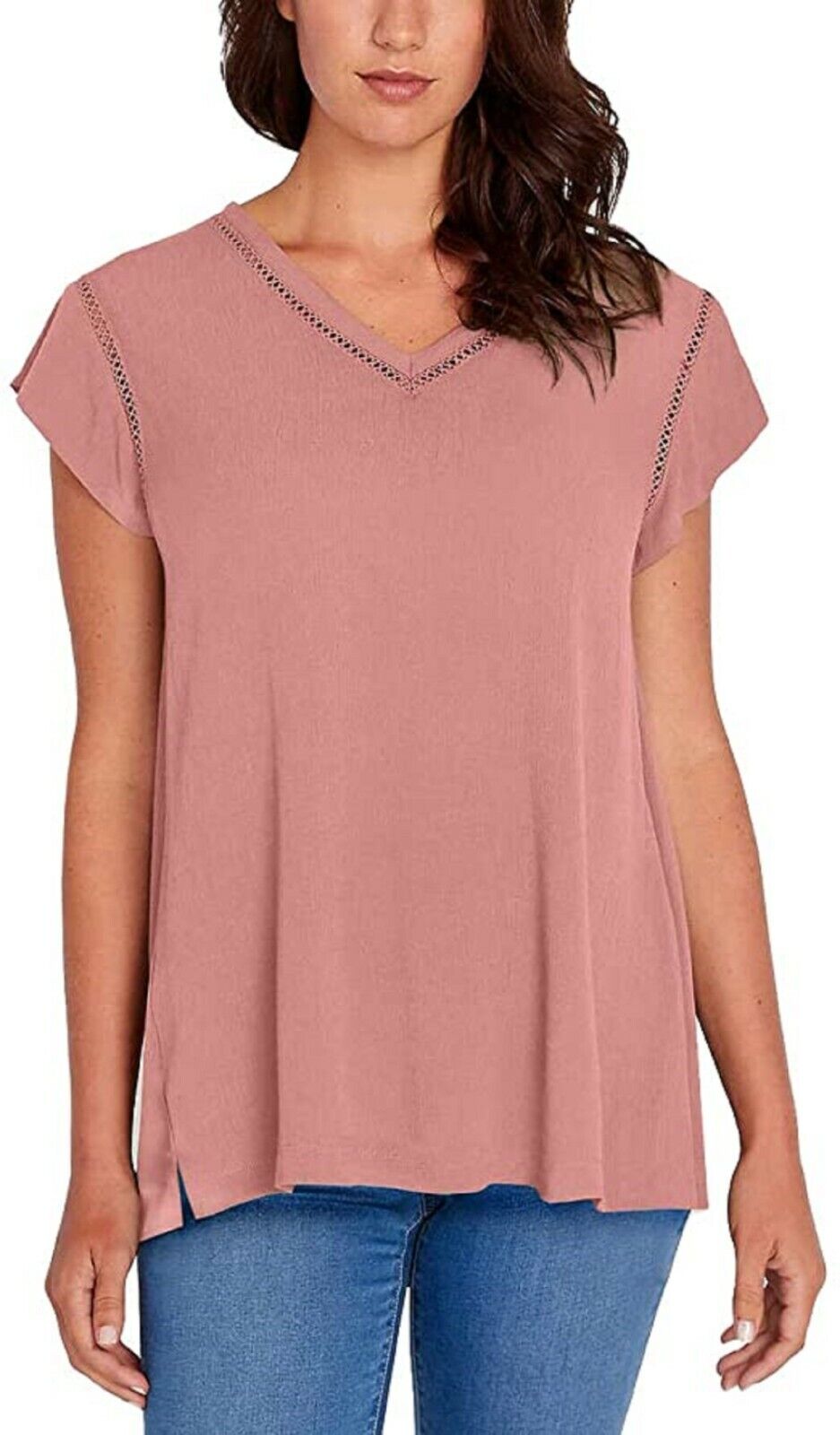 BUFFALO Ladies' V-Neck Top, PINK, XXL