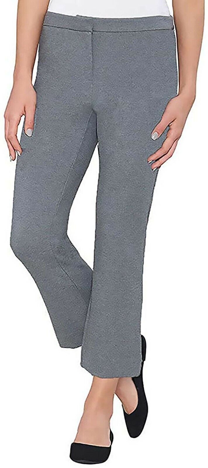 Max & Mia Ladies' Capri Dress Pant (M, Heather Grey)
