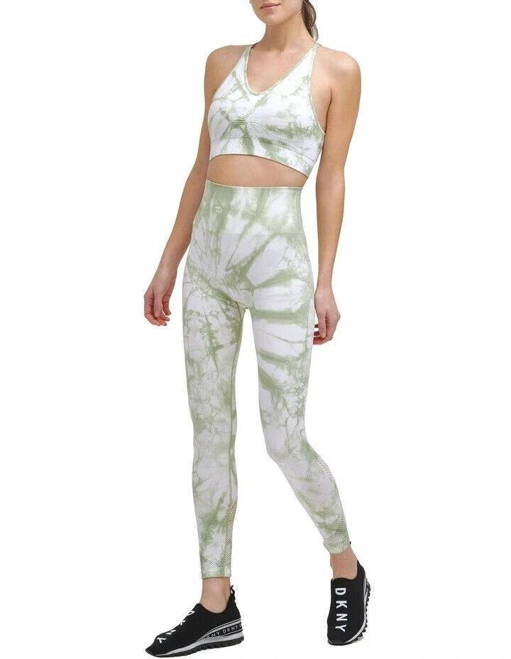 DKNY Sport Women's Tie-Dyed 7/8 Leggings, Sage green, Large