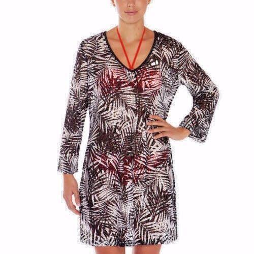 Mario Serrani Italy Women's Beach Swimsuit Cover Up, Palm, M 