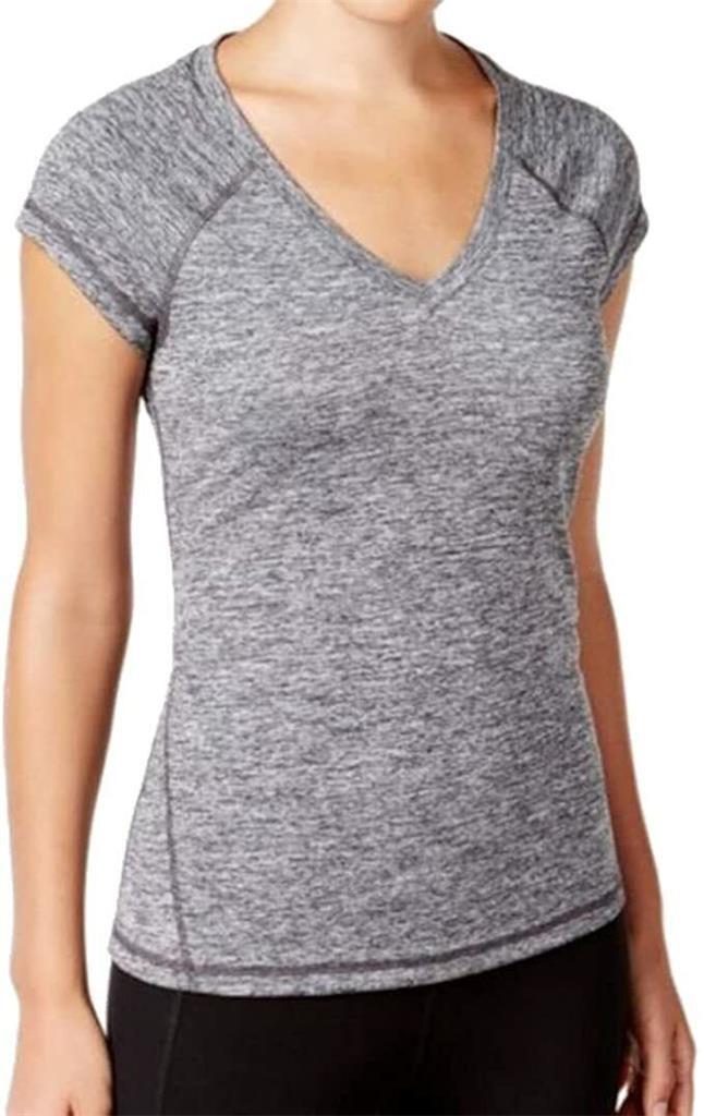Ideology Women's Rapidry Heathered Performance T-Shirt (Mid Grey Storm, Small)