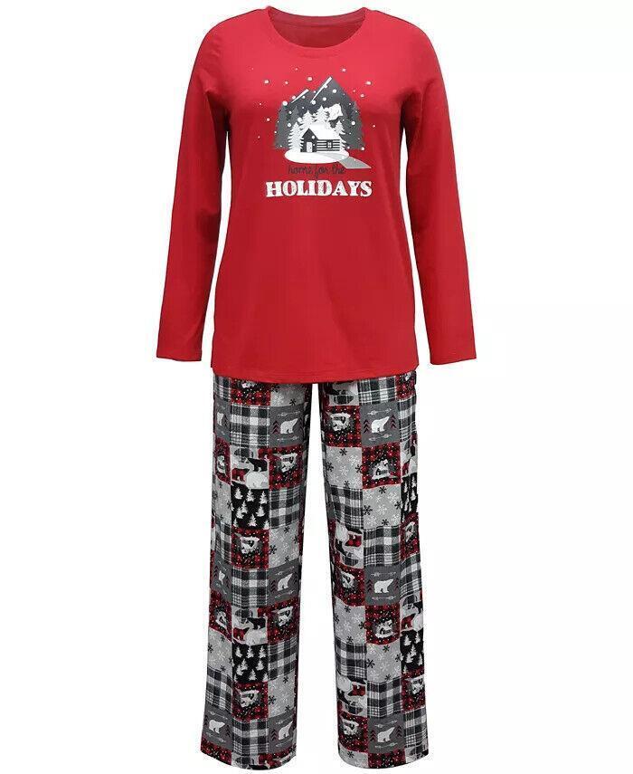 Family Pajamas Matching Women's Cabin Patchwork Family Pajama Set, XL 