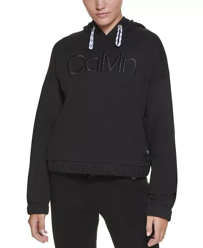 Calvin Klein Performance Women's Embroidered Logo Hoodie, Black, Large