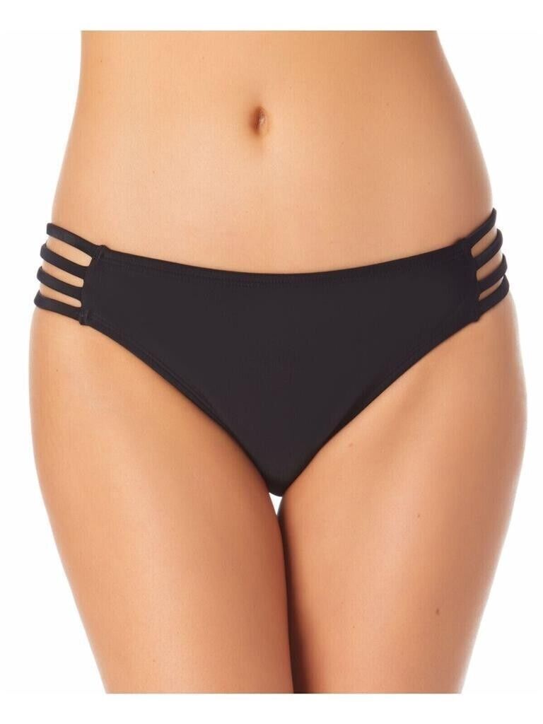 CALIFORNIA WAVES Women's Stretch Bikini Strappy Hipster Swimsuit Bottom BLACK XL