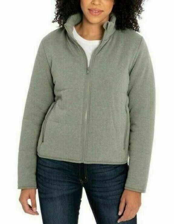 Three Dots Ladies' Quilted Knit Jacket, HEATHER THYME, M