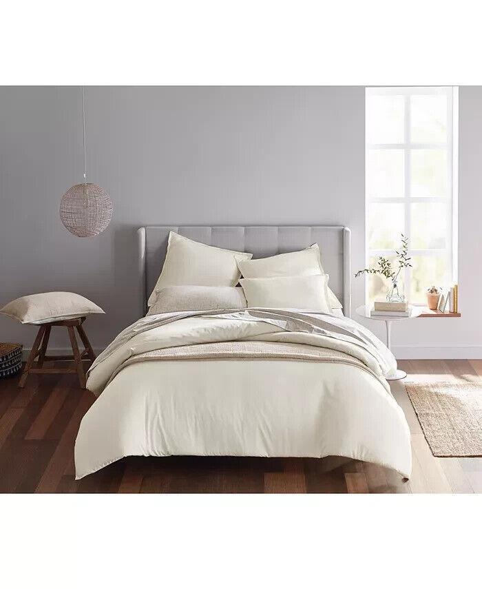 OAKE Cotton/ Tencel Blend Reversible 3 Pc. Comforter Set, Full/Queen, Ivory
