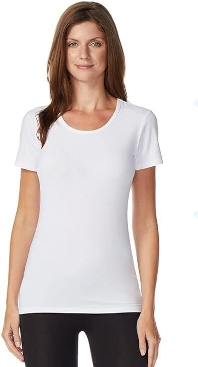 32 DEGREES Women Cool Scoop Neck Wicking Tee Shirt Medium White