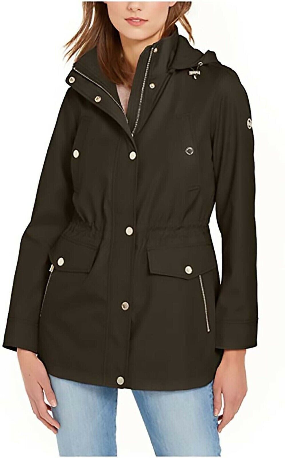 Authentic Michael Kors Women's Hooded Anorak Jacket -0X - Dark Loden  MSRP:$180