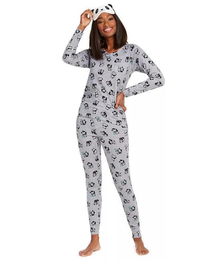Jenni Knit Pajamas 2pc Set, TOSSED PANDA, S