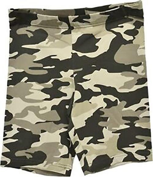 HUE Essentials Womens High-Rise Bike Shorts, Camo Olive Green, Medium 8-10