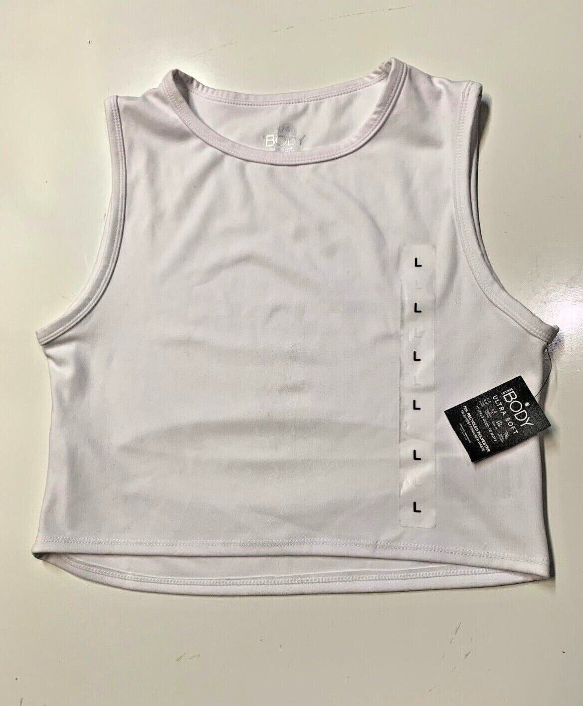 Cotton Body Women Crop Top Sleeveless Yoga Short Tank, WHITE, Large