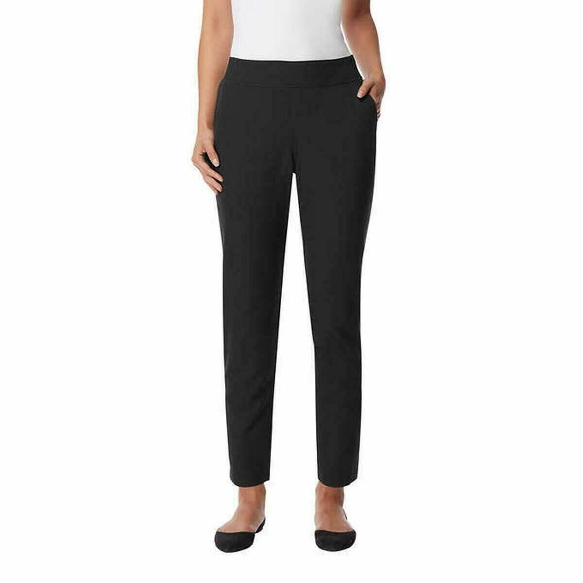 32 Degrees Womens Ankle Length Stretch Pull-On Pants, BLACK, XS