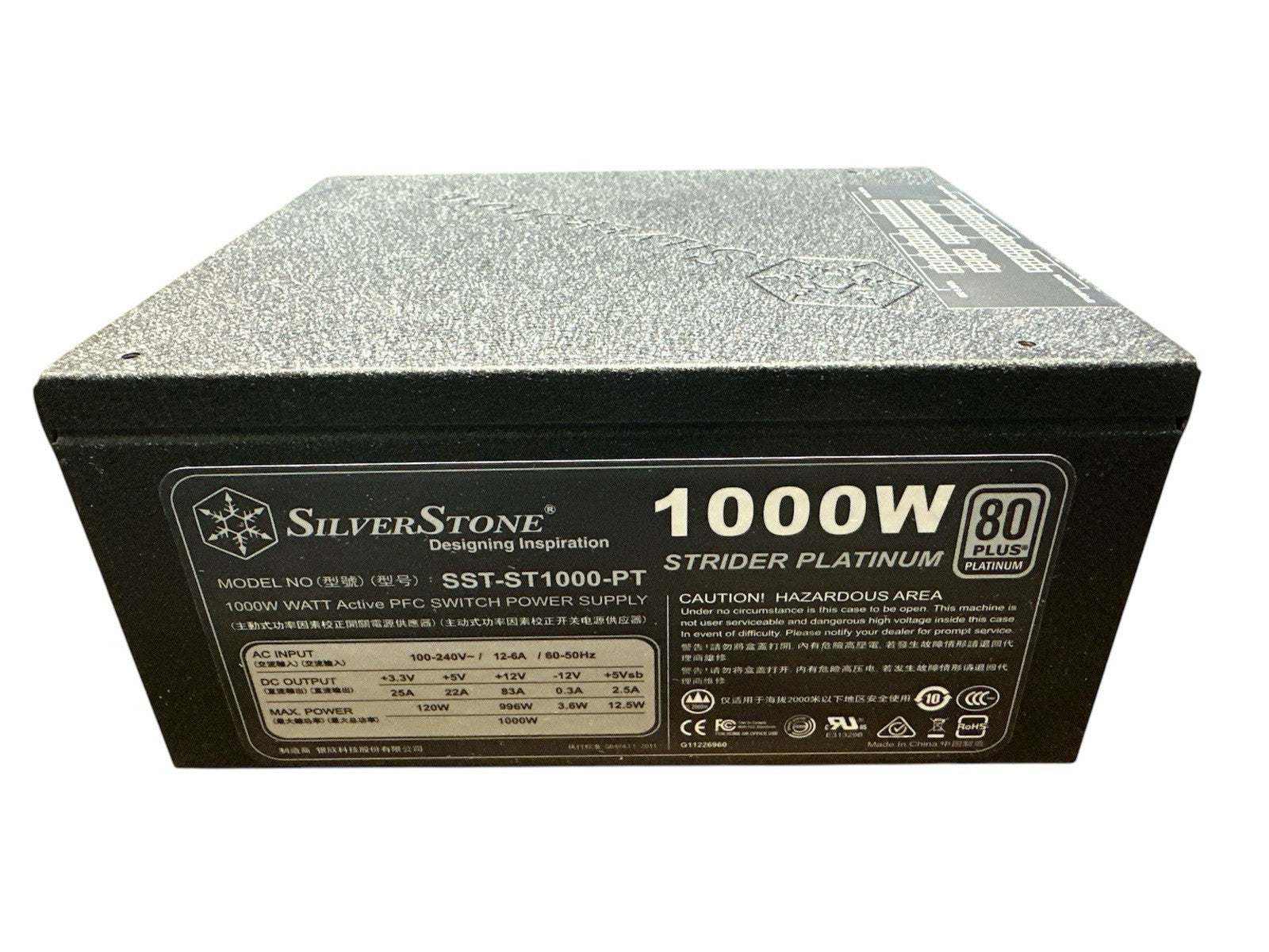 Silverstone SST-ST1000-PT Strider Platinum 1000W 80 Plus Platinum Power Supply