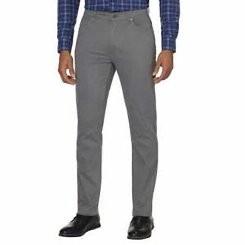 DKNY Men's Gray Slim Straight Twill Pant Size 32x34