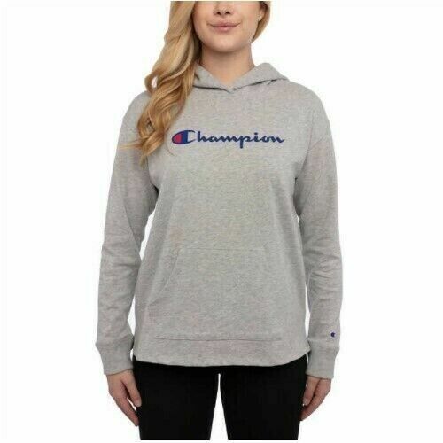 Champion Women Lightweight Jersey Hoodie, OXFORD GREY HEATHER, M 