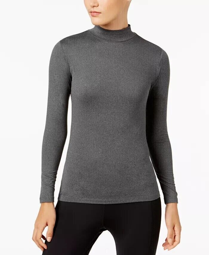 32 Degrees Cozy Heat Mock-Neck Top, Heather charcoal, Medium