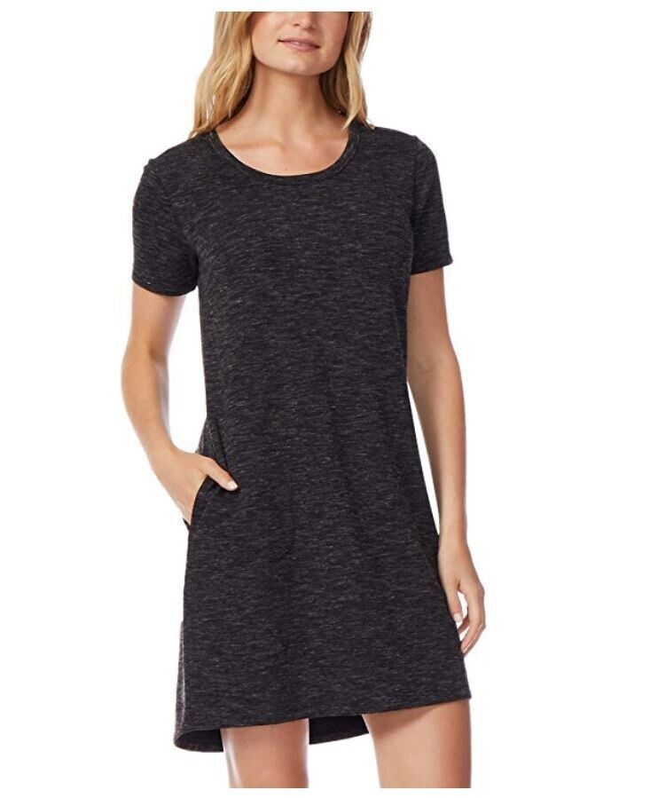 32 DEGREES Cool Women's Relaxed Fit Pullover Dress, black space dye, S