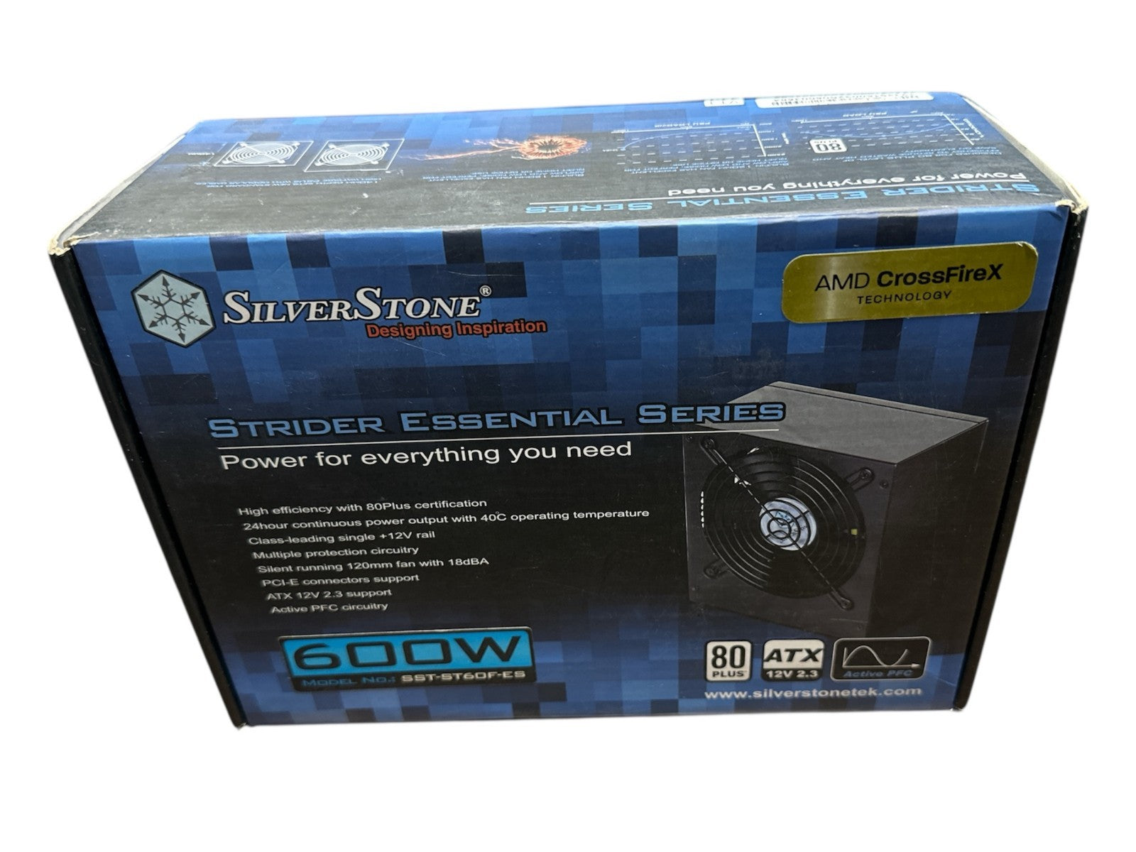 Silverstone Strider 600W, 80 Plus, Active PFC Power Supply ST60F-ES (Black)