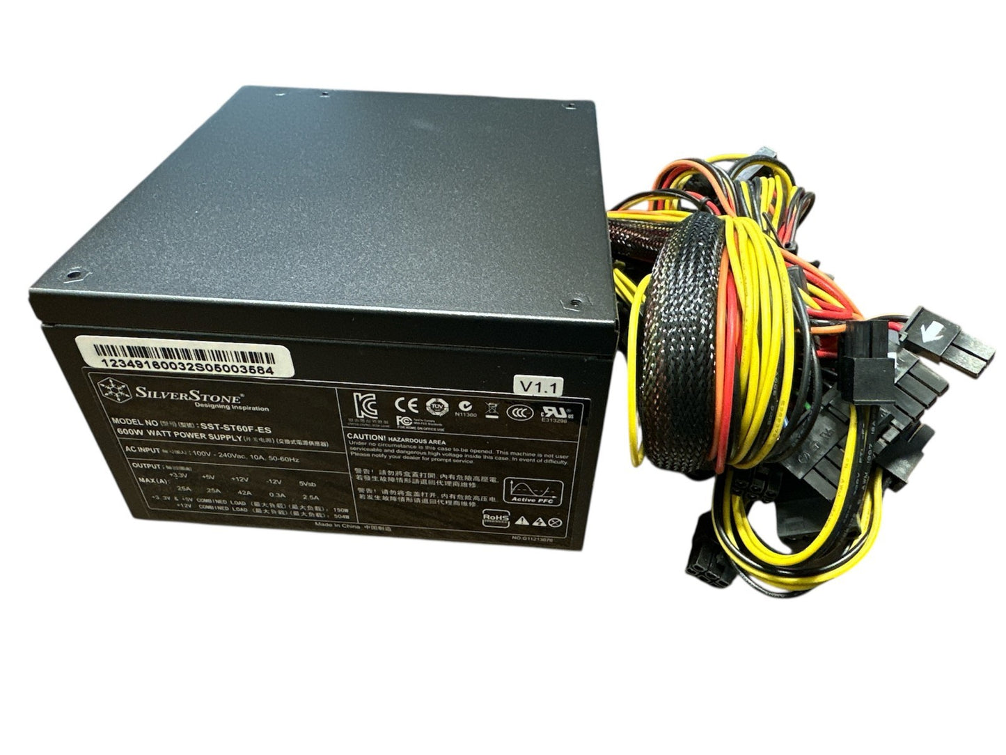 Silverstone Strider 600W, 80 Plus, Active PFC Power Supply ST60F-ES (Black)