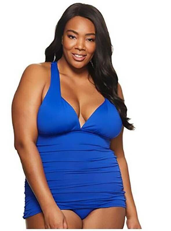 Lauren Ralph Lauren Women's Plunge Halter Mio One Piece, BLUE, 12