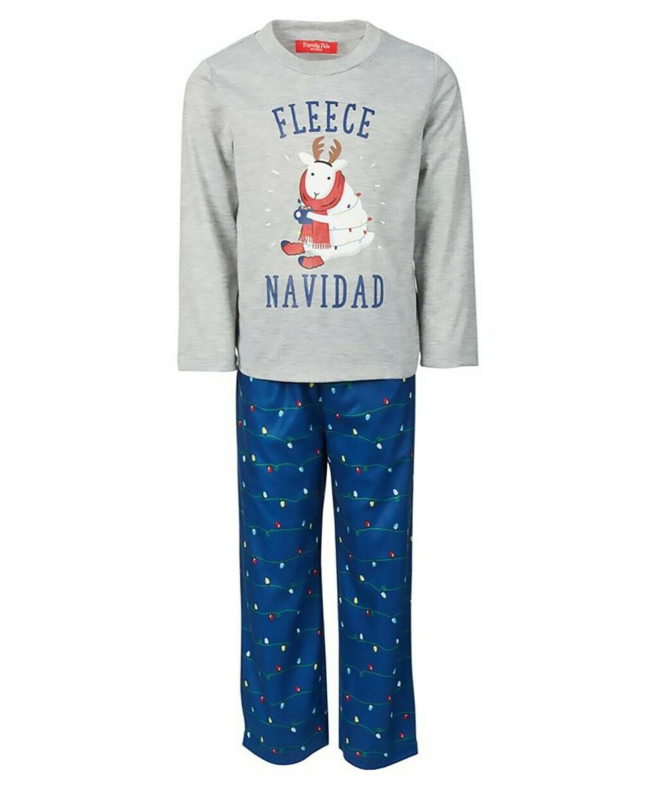Family PJ's Matching Kids Navidad Pajama Set, HOLIDAY LIGHT, 4-5 