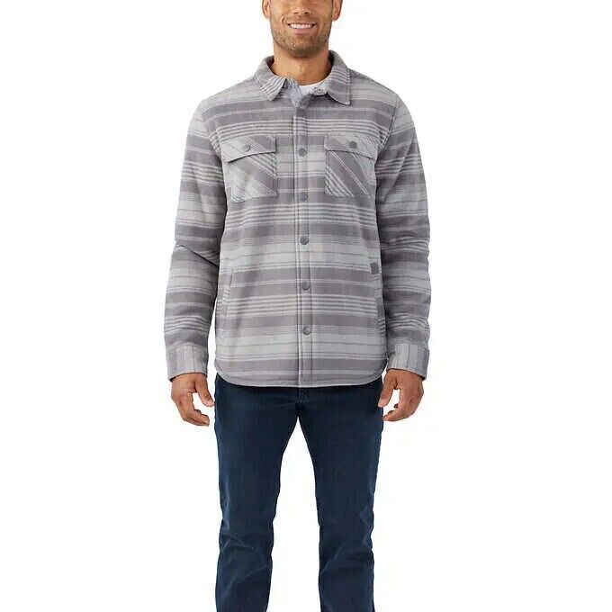 Voyager Men's Super Plush Shirt Jacket, GRAY, S