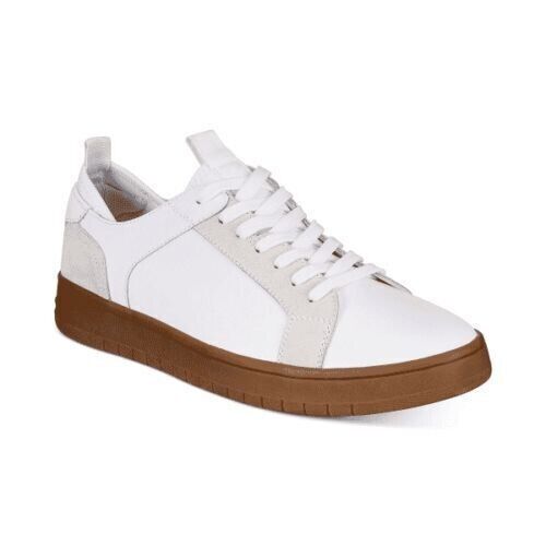 Bar III Ventura Collection Leather Lace-Up Men's Fashion Sneakers, White, SZ 13