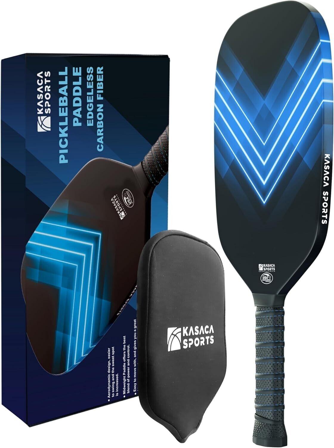 KASACA Pickleball Paddle, USAPA Carbon Fiber Paddle, Racket Edgeless Style