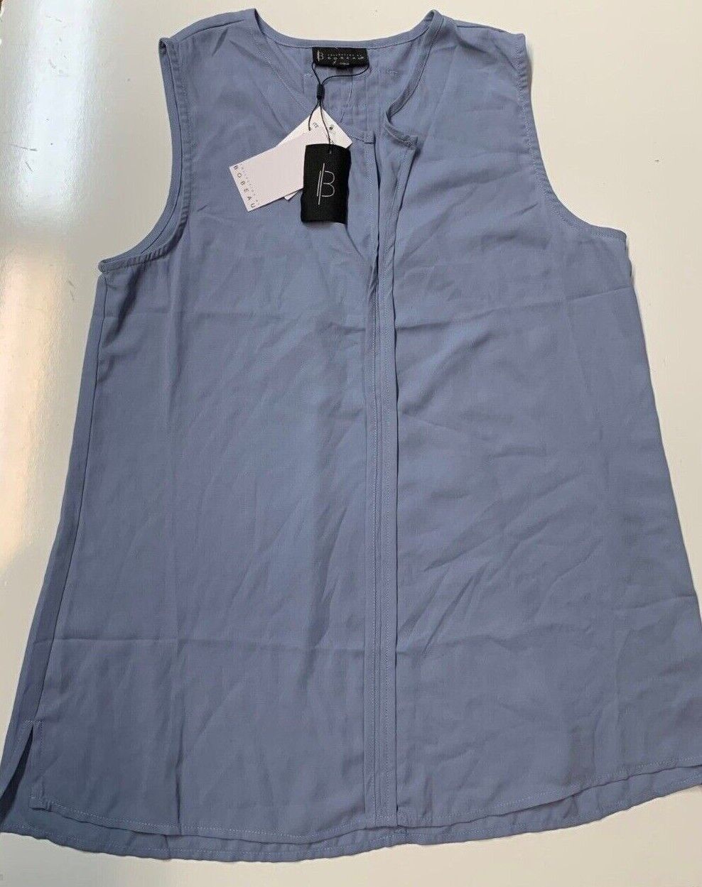 BOBEAU Women's Sleeveless V-Neck Top- BLUE- Medium