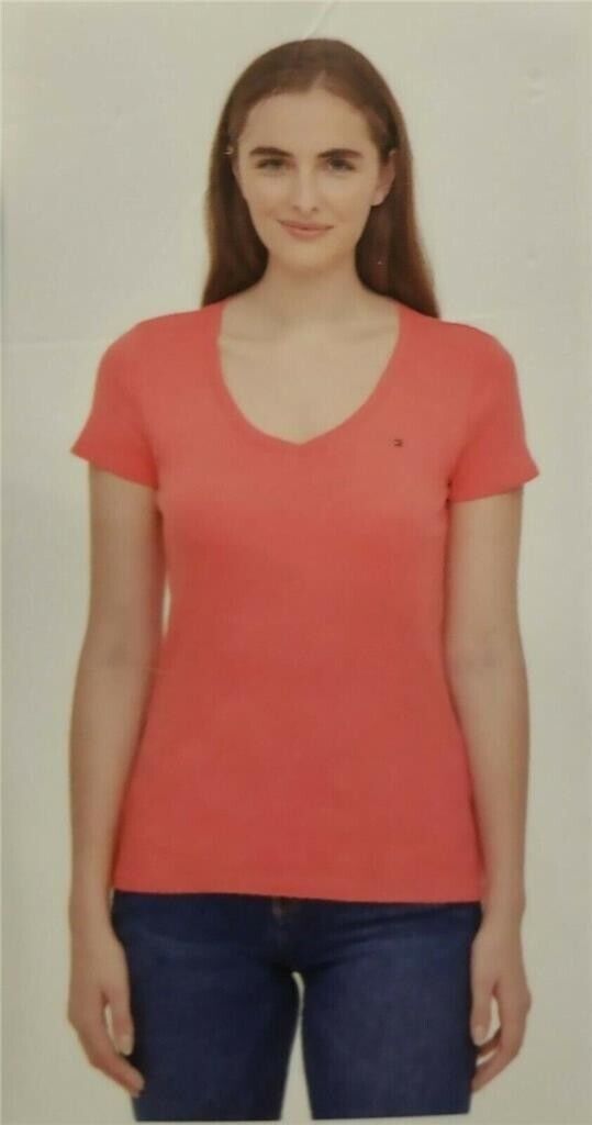 Tommy Hilfiger Ladies' V-Neck Tee Shirt, CORALIE, M
