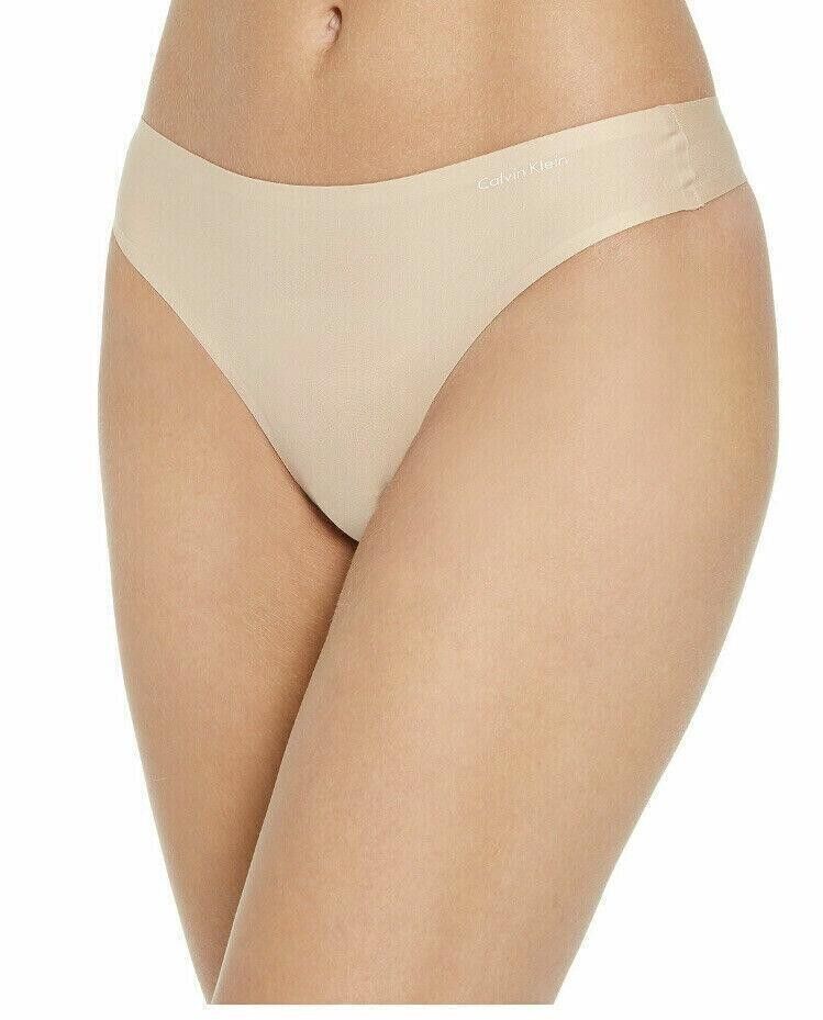 Calvin Klein Women's Thong Panties, Bare, One Size (XS-XL)