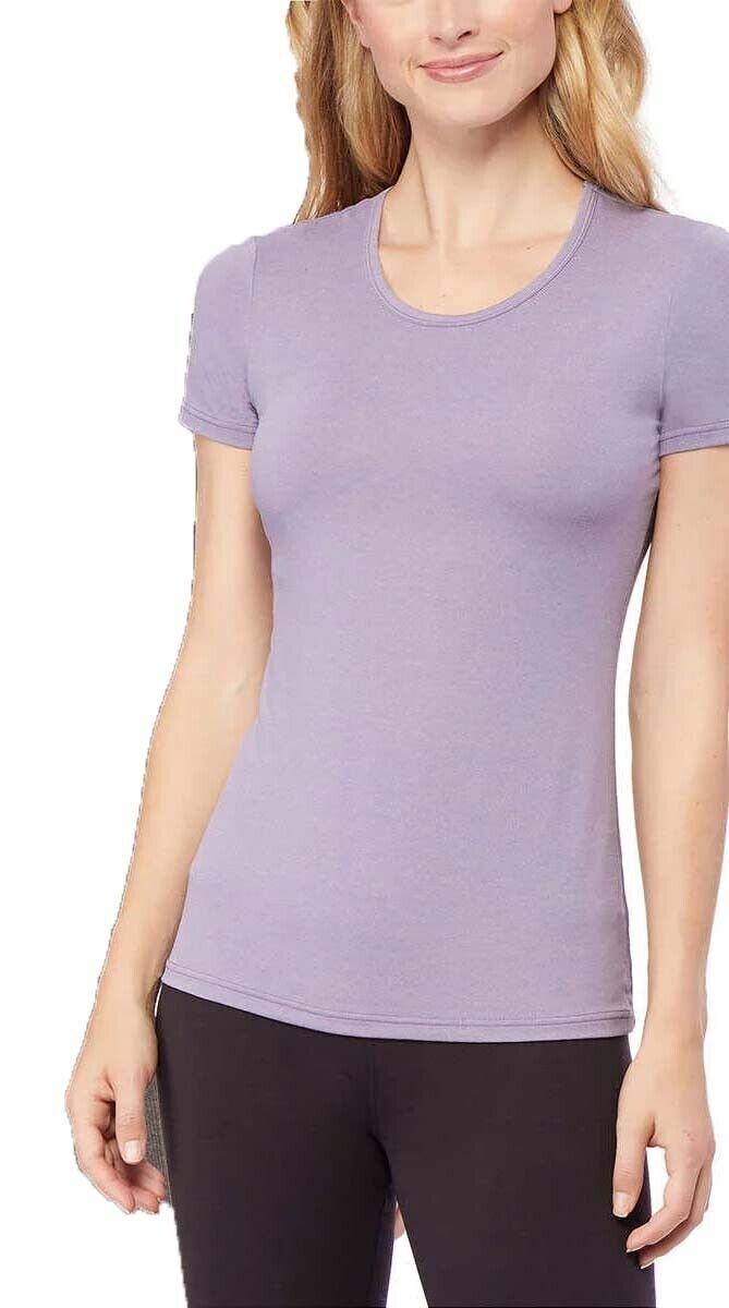32 DEGREES Ladies' 1 Pack Short Sleeve Scoop Neck Tee, PURPLE, Large