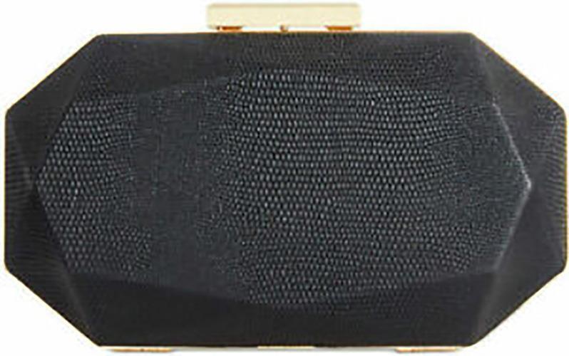 INC International Concepts Tamme Clutch, BLACK 