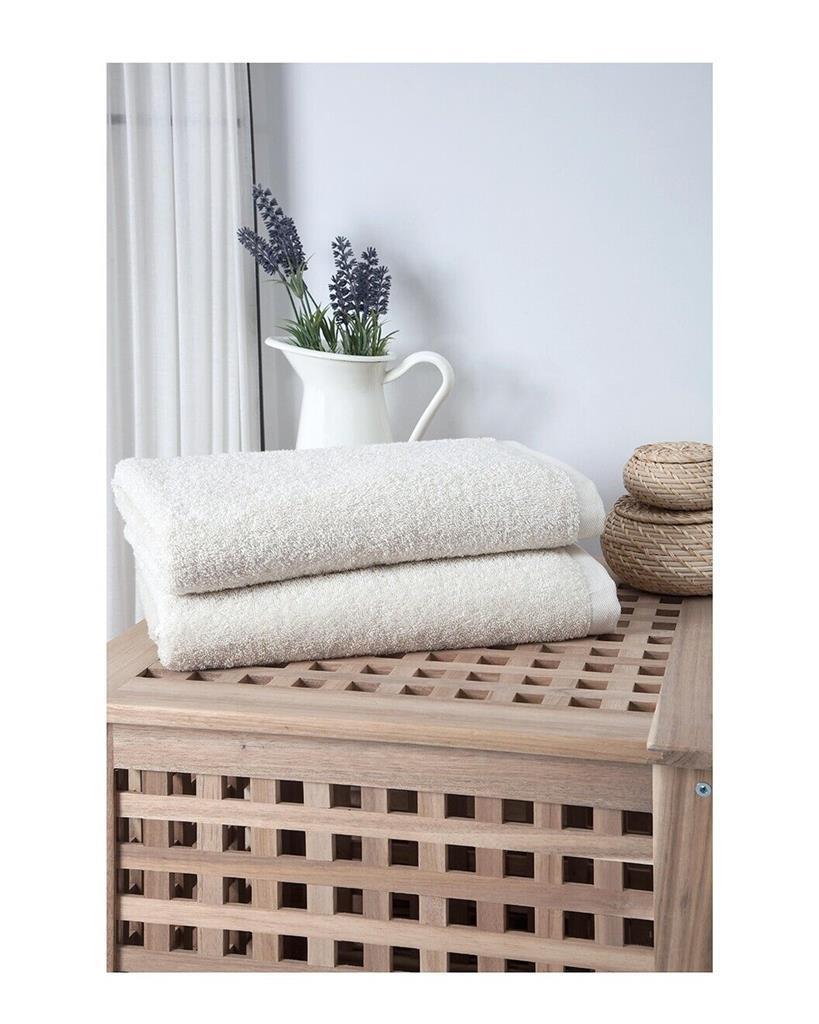 OZAN PREMIUM HOME Horizon Bath Towel 2-Pc. Set, Cream, 30" X 15"