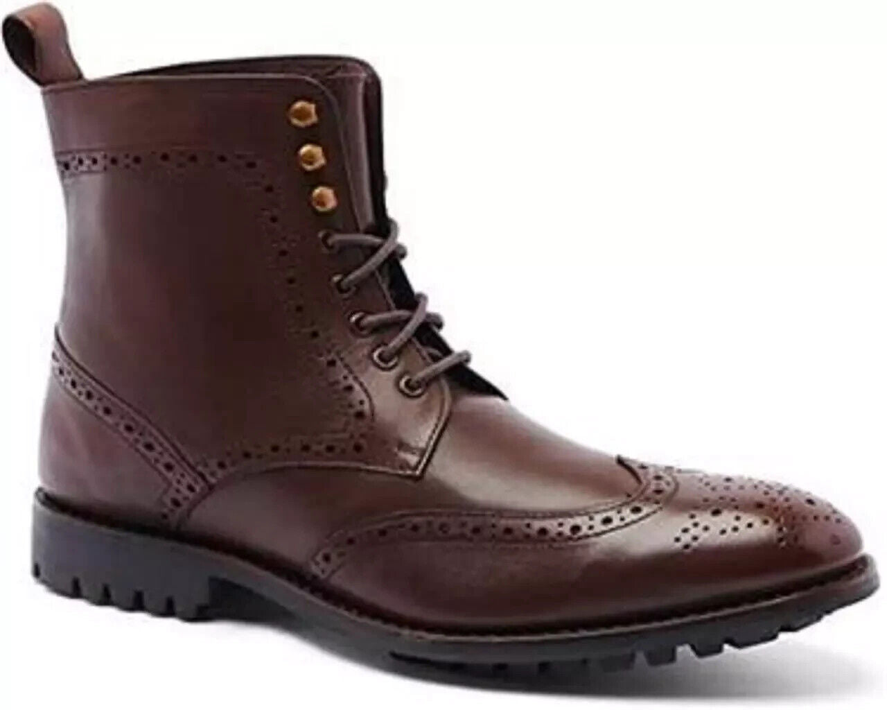 Anthony Veer Grant Men's Wingtip Oxford  Leather Boot -Chocolate Brown  Size10.5
