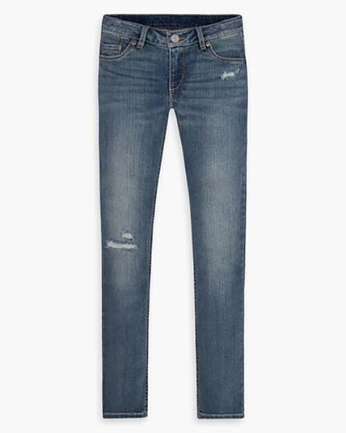 Levi's Girls' 711 Distressed Stretch Skinny Fit Jeans, BLUE, 16 REG
