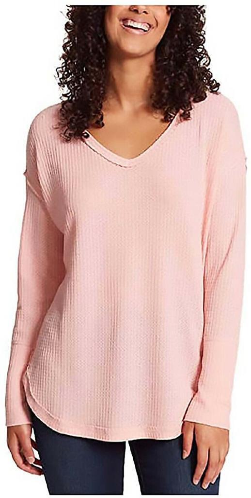 Vintage America Ladies’ Thermal Knit Top, PEACHY PINK, XS 