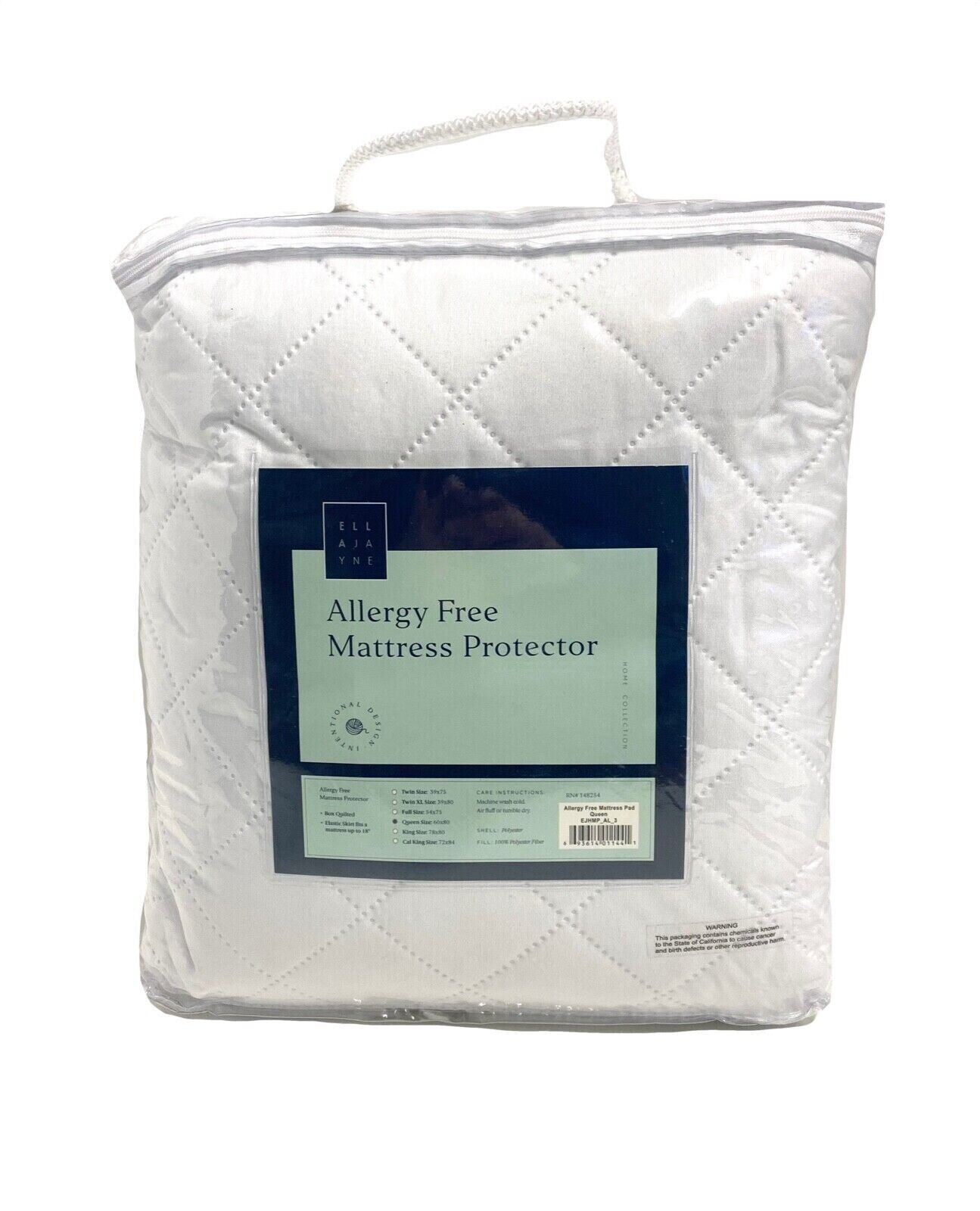Ella Jayne Allergy Free Mattress Pad, White, Full