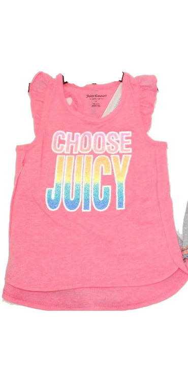 Juicy Couture Girl's 2-Piece Tank and Shorts Set, Pink Multi