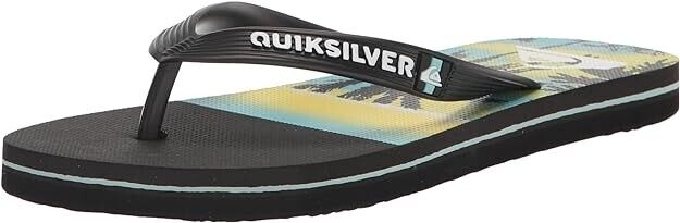 Quiksilver Men's Molokai Panel 3 Point Sandal Flip-Flop, Black, 13