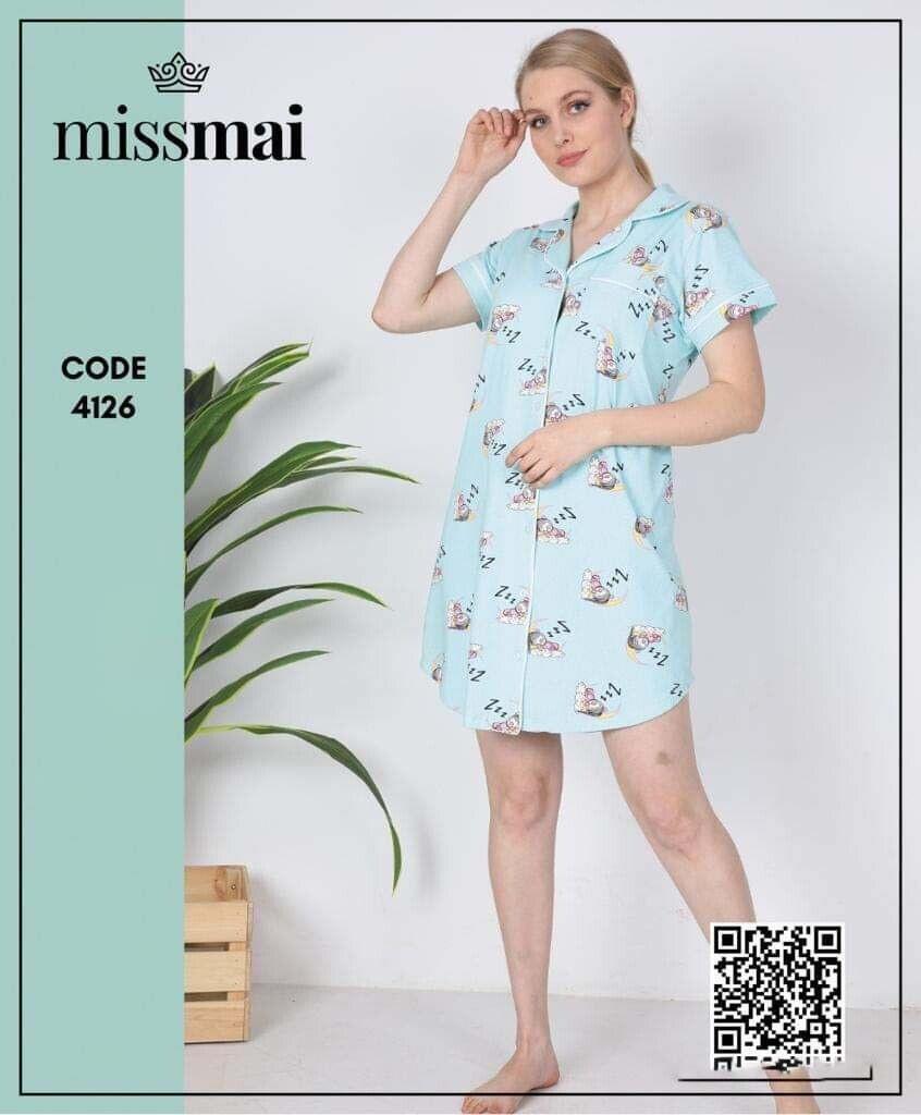 MissMai Ladies Egyptian Cotton Sleep Shirt  