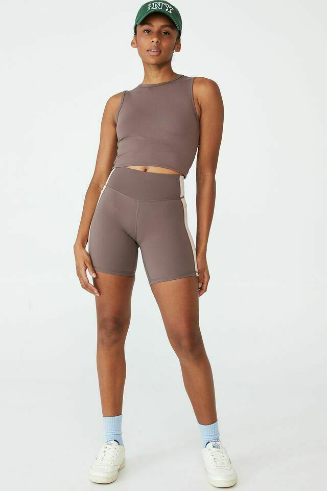 Cotton On Ladies Ultra Soft Movement Tank Top, BROWNIE, M 