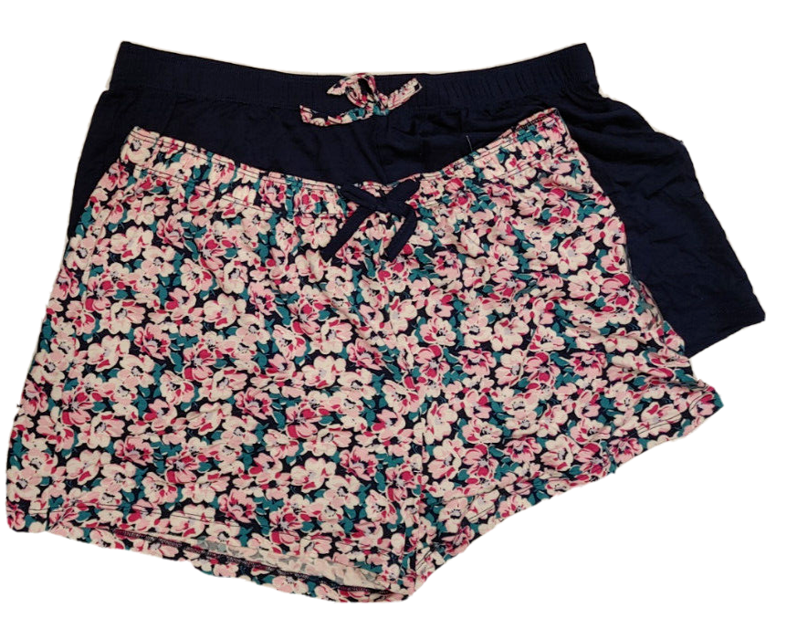 Jane and Bleecker Women's 2-Pack Sleep Shorts, FLORAL-NAVY, S