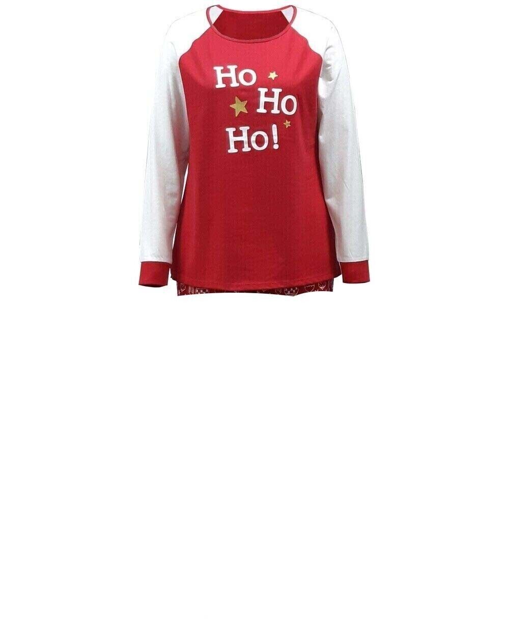 Family Pajama Women's Top ONLY Size Small Ornament Print Matching Red White HoHo