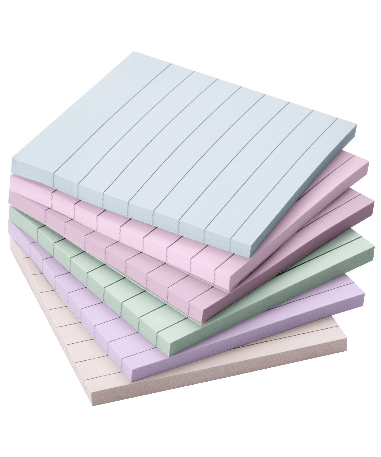 Mr. Pen- Lined Sticky Notes 3x3, 6 Pads, 45 Sheet/Pads, Pastel Colors, Sticky Notes with Lines