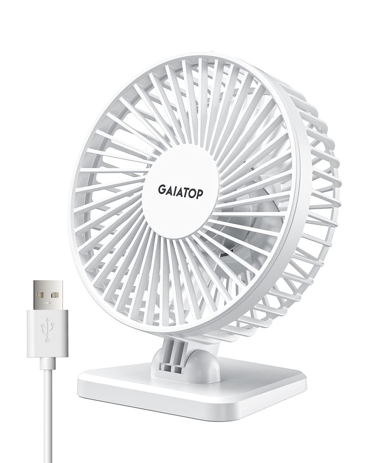 Gaiatop USB Desk Fan, Small But Powerful, Personal Portable Quiet 3 Speeds, Adjustable Mini Table Desktop fan for Cooling Home Office Car Summer Travel Gifts Blue
