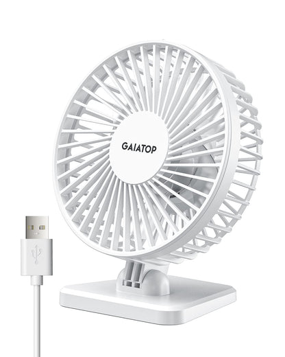 Gaiatop USB Desk Fan, Small But Powerful, Personal Portable Quiet 3 Speeds, Adjustable Mini Table Desktop fan for Cooling Home Office Car Summer Travel Gifts Blue