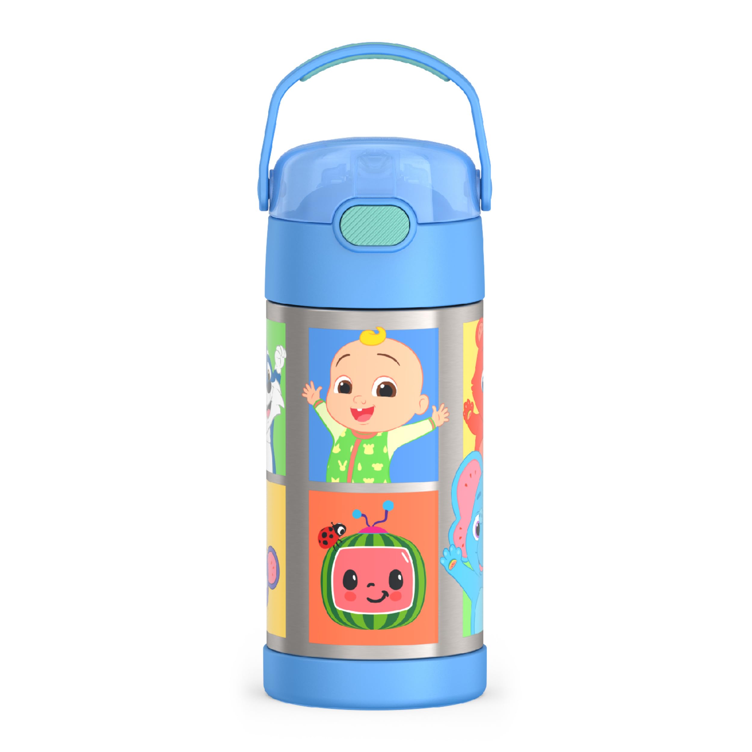 THERMOS FUNTAINER Water Bottle with Straw - 12 Ounce - Kids Stainless Steel Vacuum Insulated Water Bottle with Lid, Minecraft