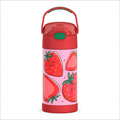 THERMOS FUNTAINER Water Bottle with Straw - 12 Ounce - Kids Stainless Steel Vacuum Insulated Water Bottle with Lid, Mod Flowers