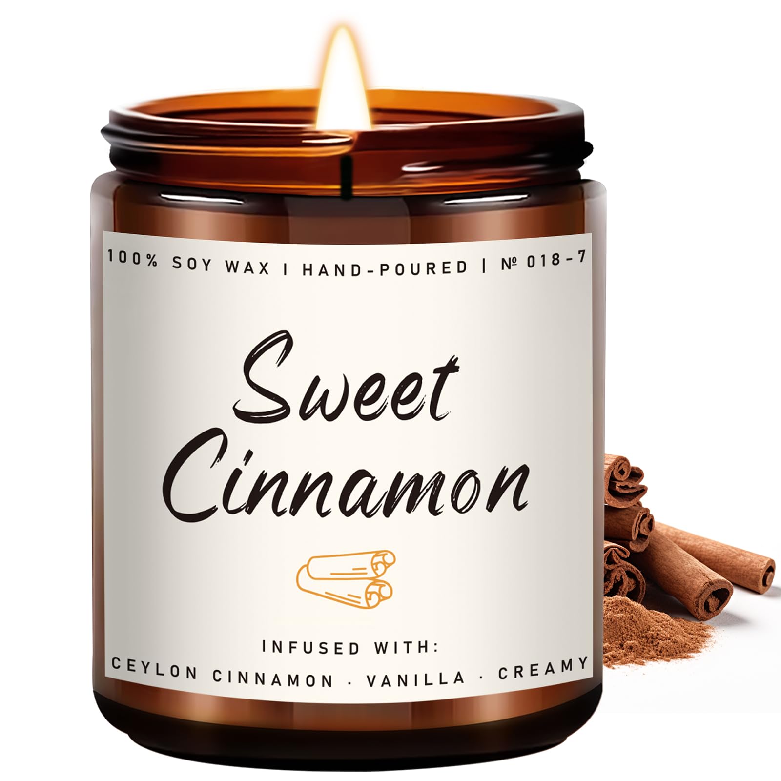 Auelife Spiced Vanilla Apple Scented Candle – 22oz Large 3-Wick Soy Candle, Cozy Fall & Autumn Candles for Home, Holiday Gift for Women & Men